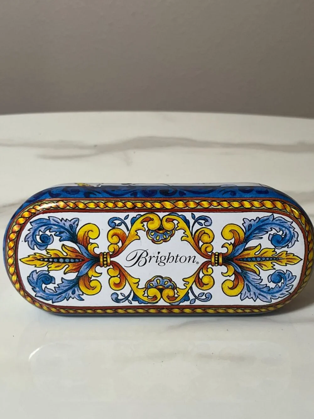 Brighton Vintage Silver Filigree Oval Sunglasses + Case